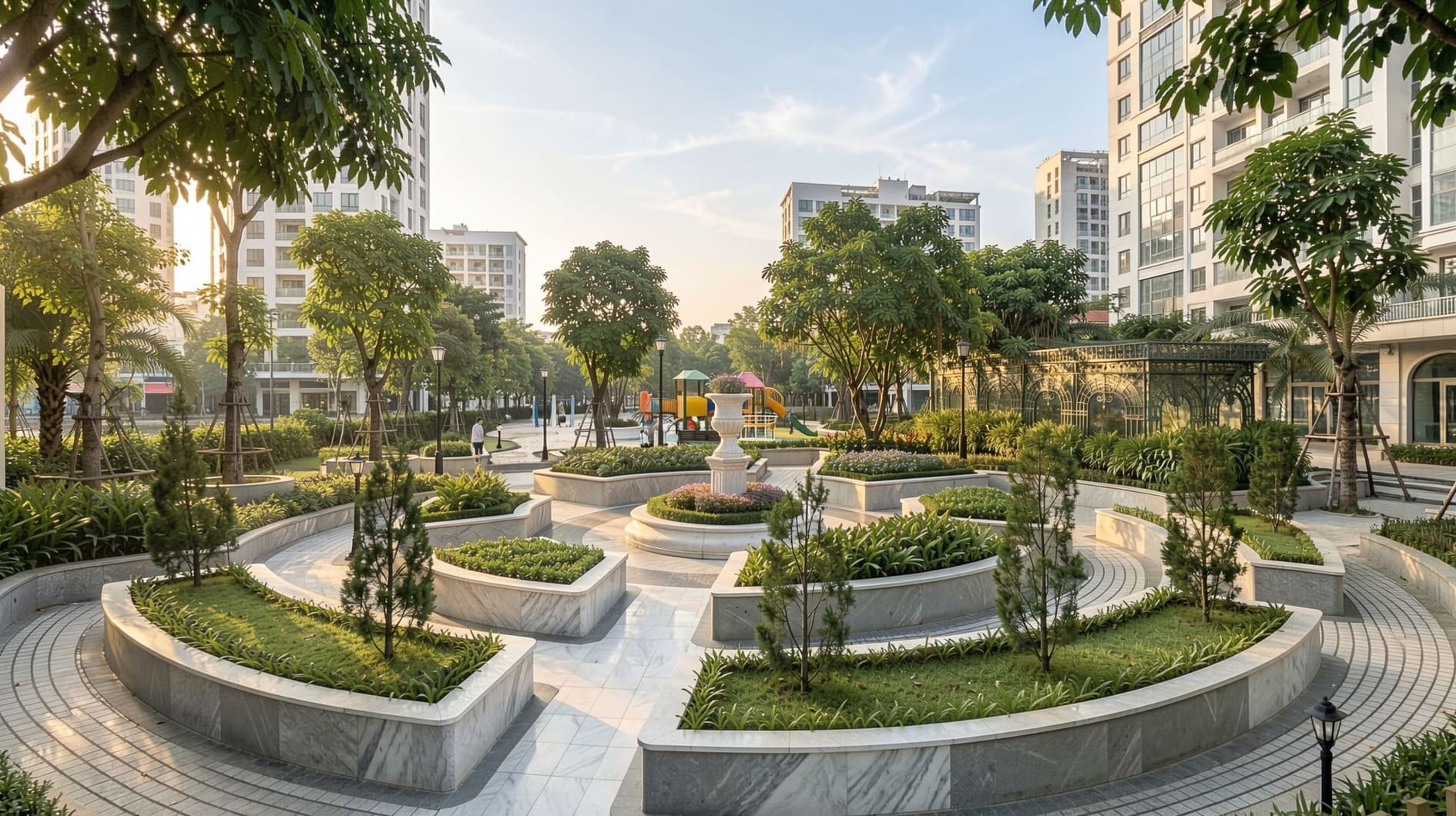 Phối cảnh tổng thể công viên nội khu The Grand Manhattan