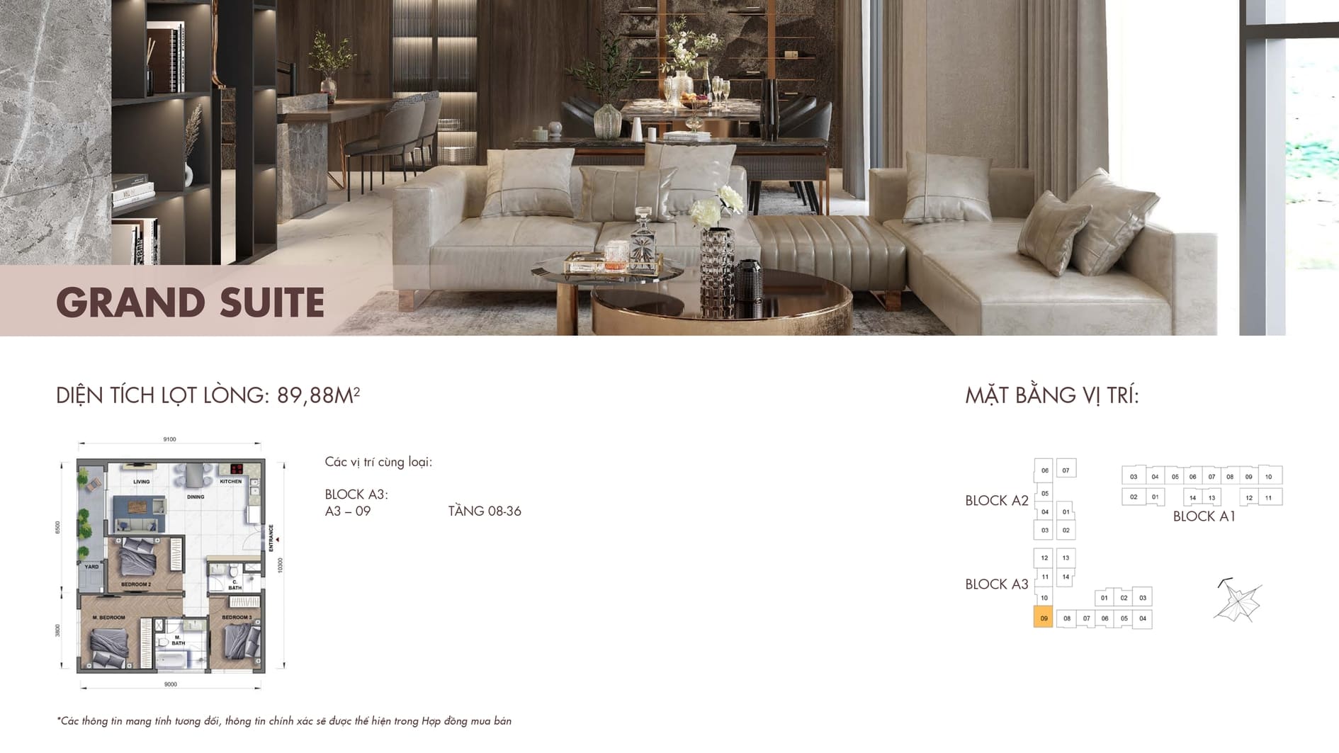Mặt bằng thiết kế căn hộ Grand Suite The Grand Manhattan