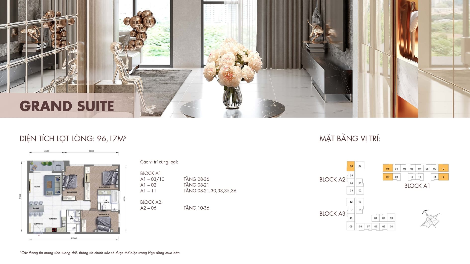 Layout căn hộ Grand Suite dự án The Grand Manhattan