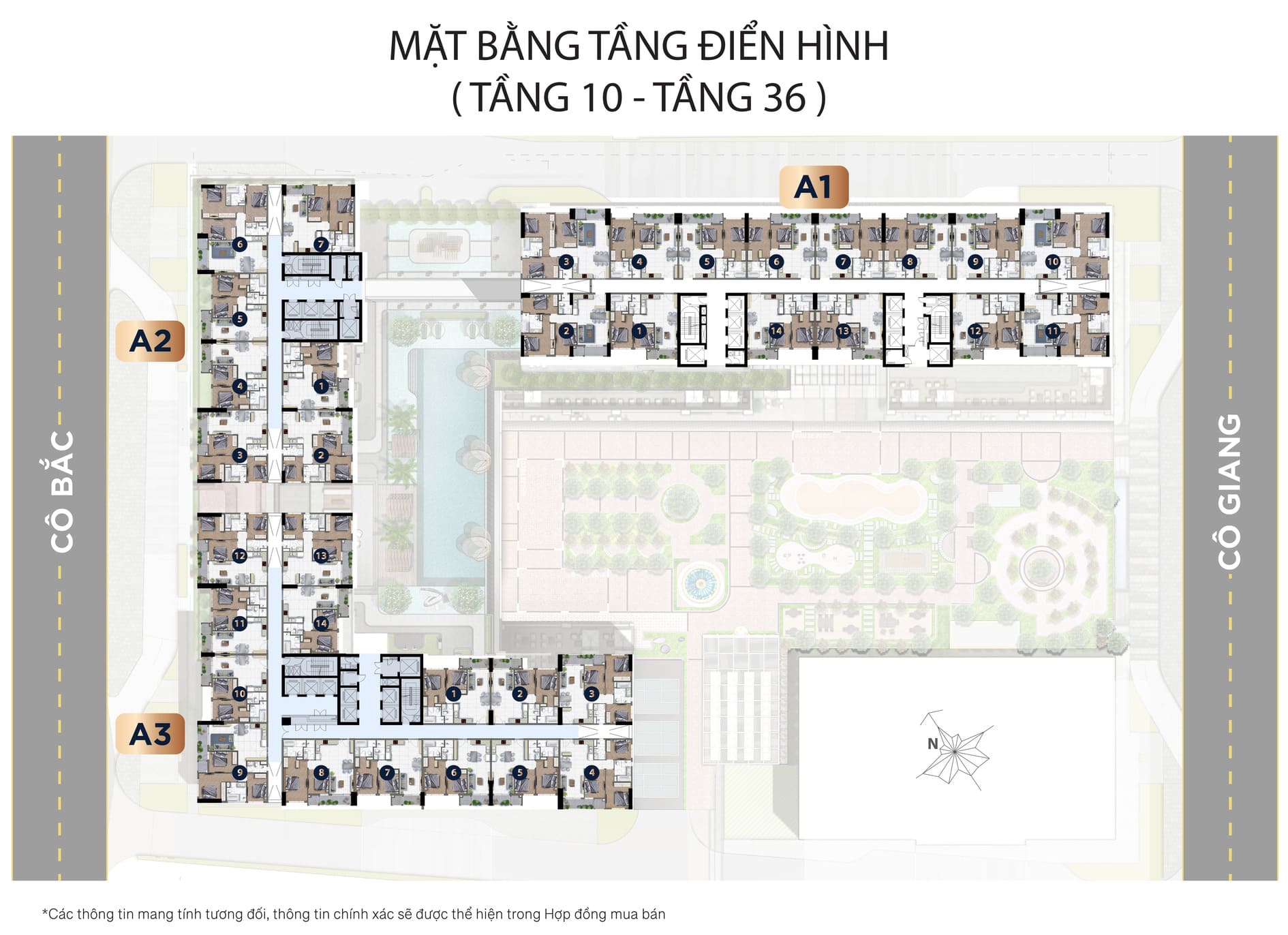 Mặt bằng tổng thể layout The Grand Manhattan tầng 10 - 36