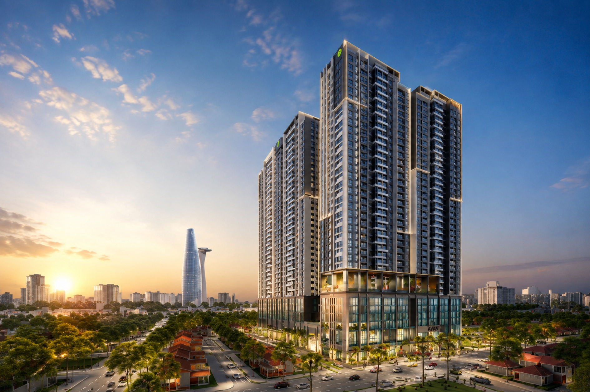 Phối cảnh tổng thể tổ hợp căn hộ The Grand Manhattan