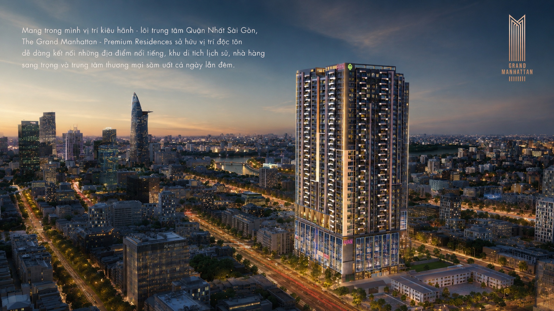 Tầm nhìn panorama toàn cảnh thành phố từ The Grand Manhattan